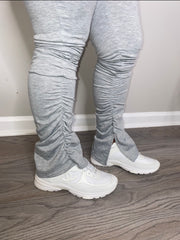 stacked jogger pants